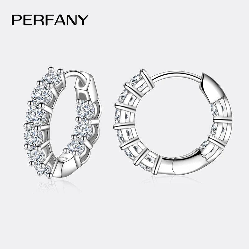 PERFANY 1.8CT All Moissanite Earrings for Women S925 Pure Silver GRA Certified Diamond Temperament Fashion Wedding Party Jewelry - Madeinsea©