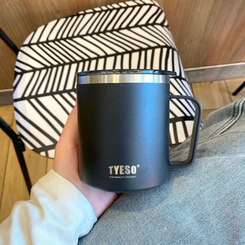 Tyeso 400ML Stainless Steel with Lid Insulated Coffee Cup for Office Home Water Bottle Office Home Portable Thermal Tea Mug