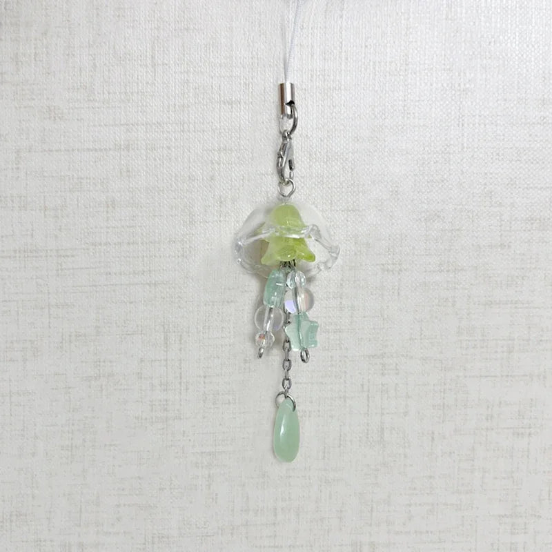 Handmade jellyfish mobile phone charm y2k original  keychain