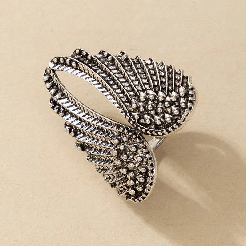 Retro Angel Wings Large Ring For Women Unisex Vintage Open Ring Punk Gothic Rock Hiphop Accessories Designer Jewelry Lovers Gift - Madeinsea©