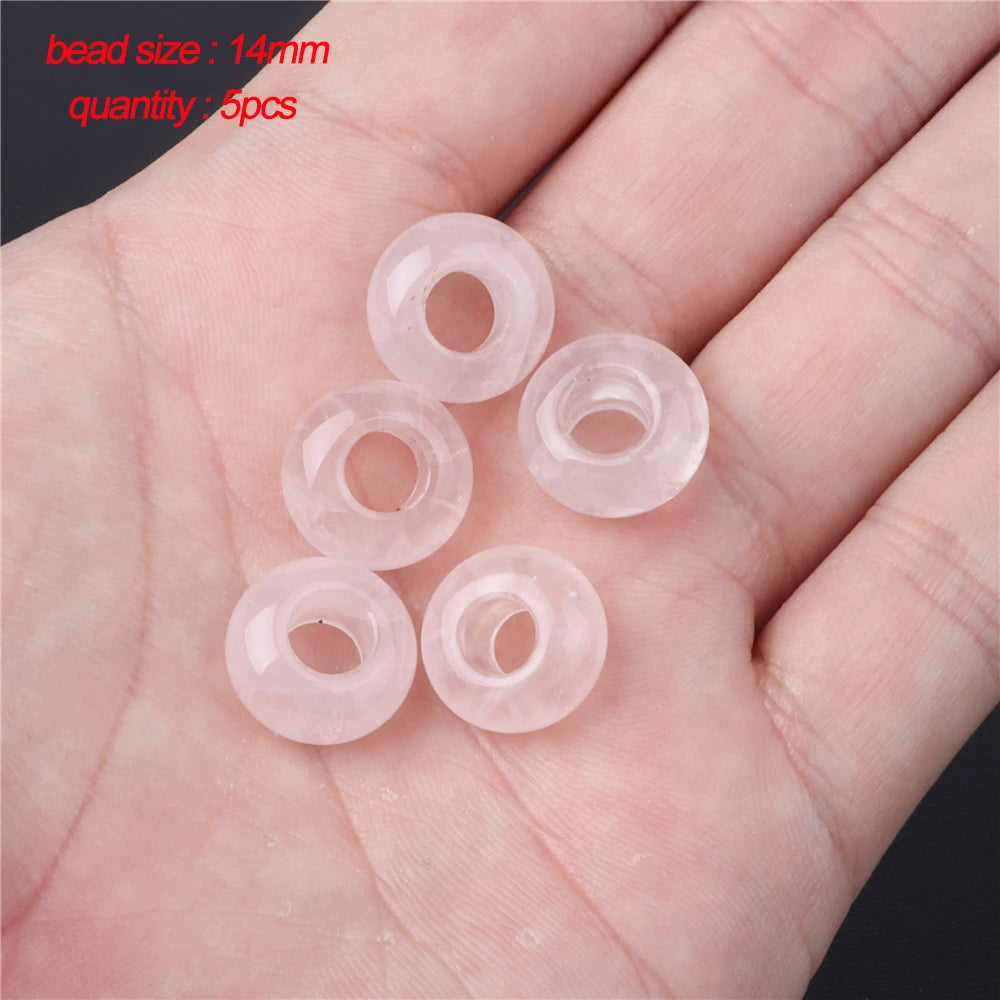 45 Style Natural Rose Quartz Bead Round Tube Crystal Loose Beads For Jewelry Making Handmade Diy Bracelet Necklace Accessories