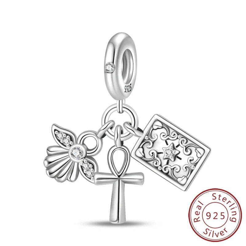 100% Real 925 Sterling Silver Charms Beads Stars Moon Pendant Fit Original Charms Bracelets Bangle DIY Jewelry Gifts