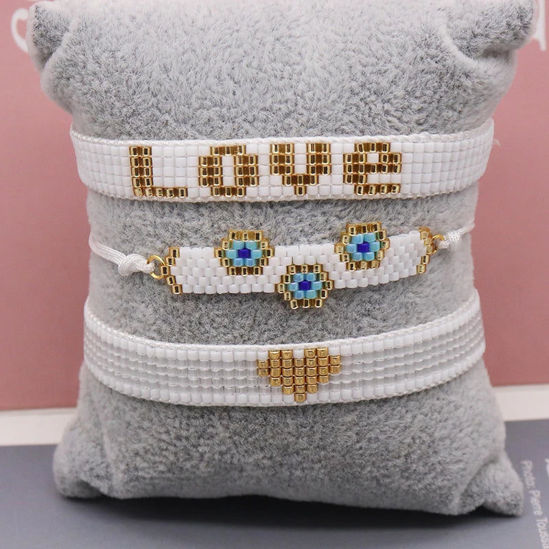 Miyuki beads hand woven Bohemia jewelry atmosphere luxury shiny seed beads adjustable bracelet elegant women's party Gifts