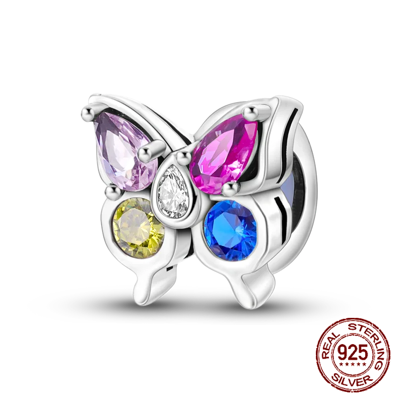 Schmetterling Blume Tier Perlen Fit Pandora Original armband charms Silber 925 Halskette pendientes mujer für Frauen Schmuck machen