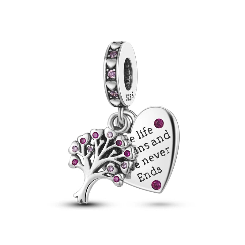 New 925 Sterling Silver Charm Love Heart Warm Family Series Beads Fit Original Charms Bracelets Pendant DIY Jewelry Gift - Madeinsea©