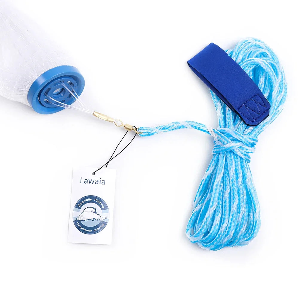 Lawaia Wurfnetz aus Monofilament-Nylon, amerikanisches Fischernetz, Handwurfnetz mit Senkblei, Outdoor-Sportfischernetz