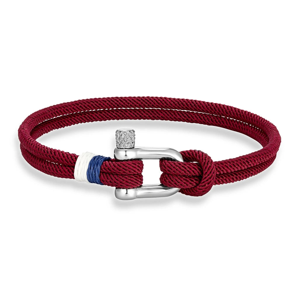 MKENDN Minimalist Lucky Rope Bracelet Stainless Steel Mini U-Shape Shackle Buckle Bracelets for Men Women Couple Gift