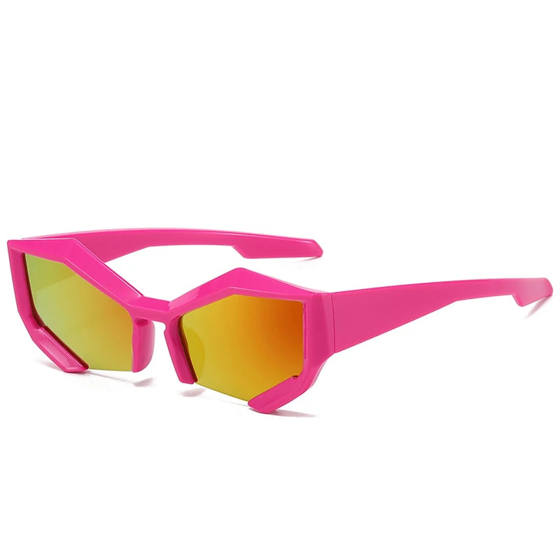 Cat Eye Sport Halbrahmen Sonnenbrille Frauen Männer Neue Luxusmarke Y2K Punk Sonnenbrille Für Damen Kleine Rahmen Shades Brillen UV400
