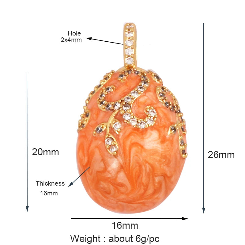 Fashion Newest Colourful Enamel Ball Shape Big Size Charm Pendant,Gold Plated Eye Flower DIY Necklace Jewelry Accessories L04