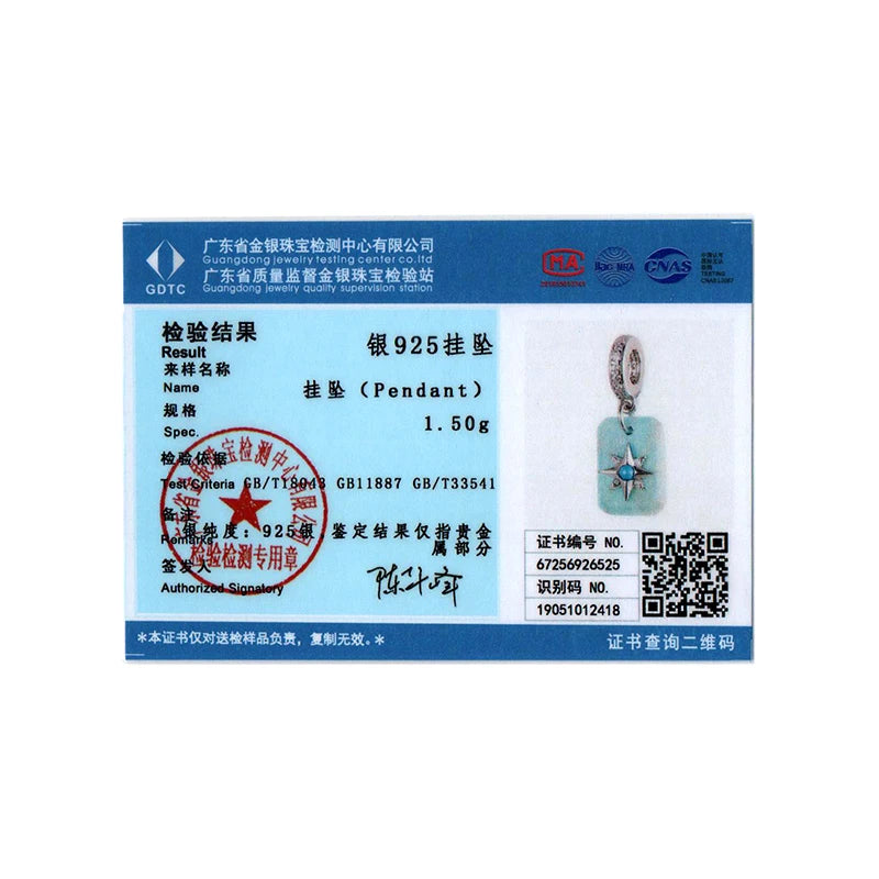 WOSTU 925 Sterling Silver Lucky Amazonite Pendant Starry Amethyst Energy Charm Original for Women Birthday Daily Fine Jewelry