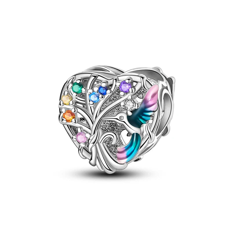 New 925 Silver Magic Zircon Butterfly Princess Angel Cat Pink Charms Beads Fit 3mm 925 Original Bracelet DIY Party Jewelry