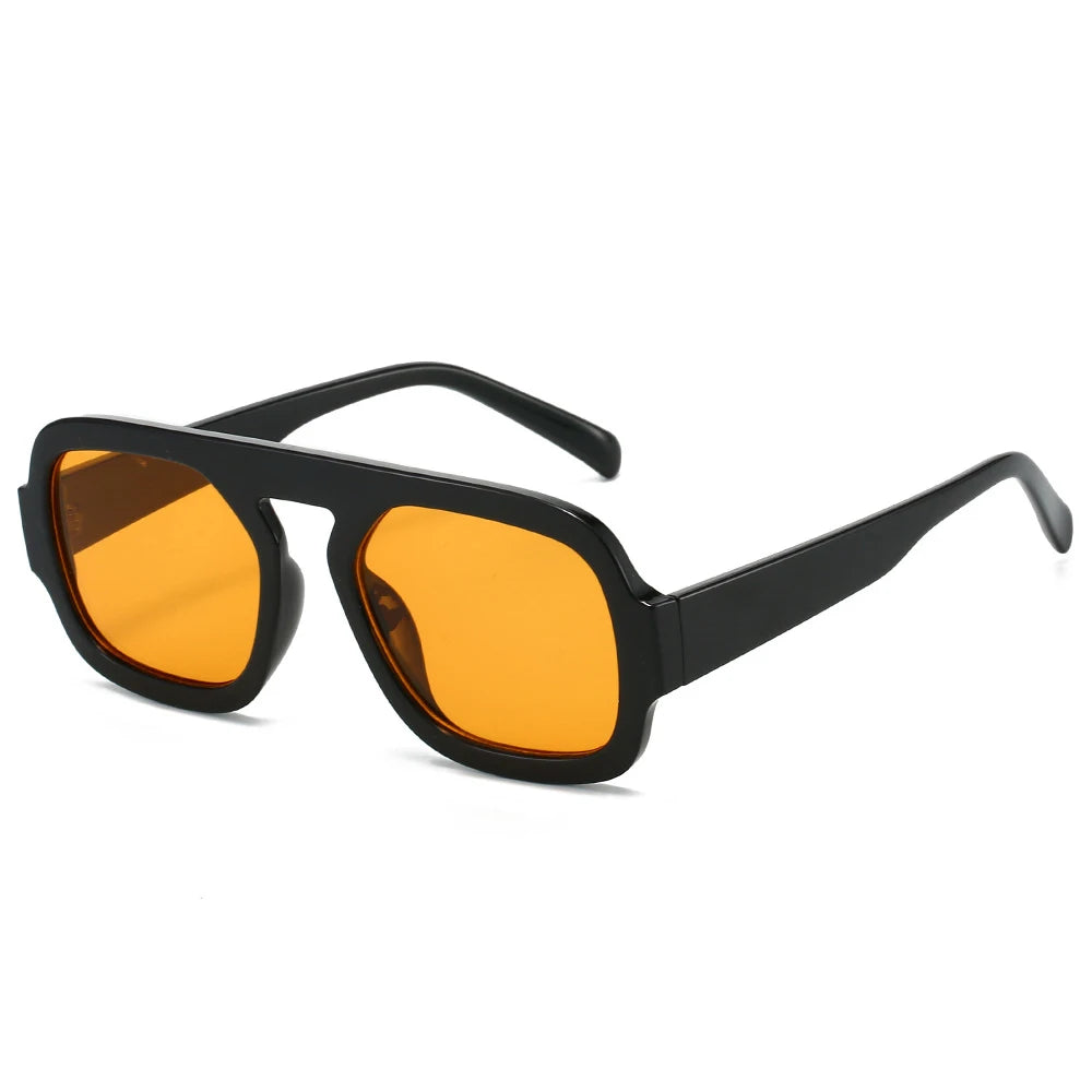 2025 Luxusmarke Design Retro Quadrat Doppelbrücken Sonnenbrille Damenmode Pilot Gradient Shades UV400 Männer Punk Sonnenbrille