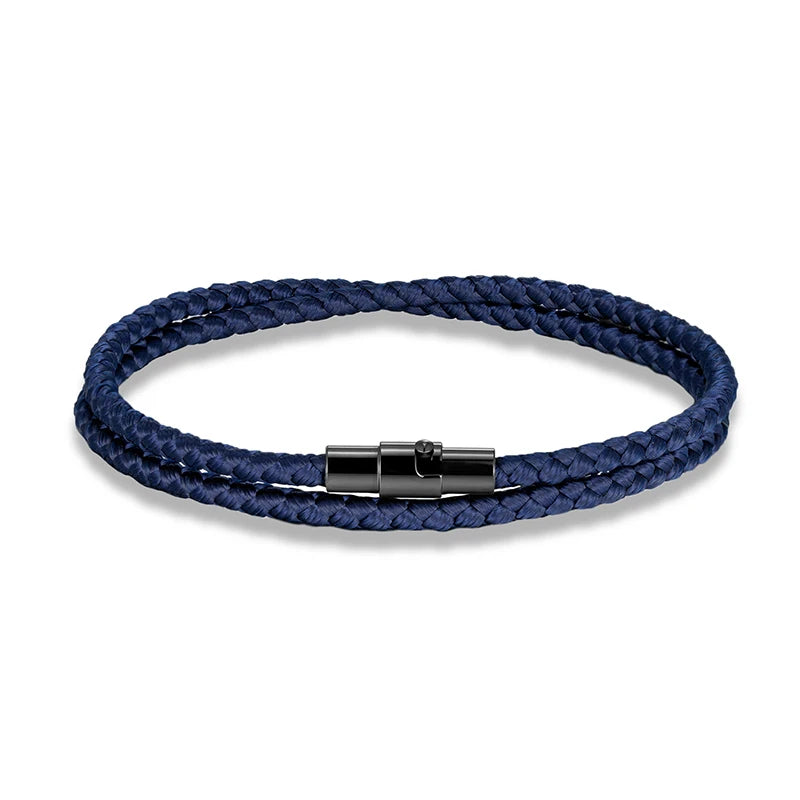 MKENDN Minimalist 3mm Keel Rope Bracelet for Men & Women Stainless Steel Magnetic Buckle Couple Jewelry Trendy Sporty Lucky Gift
