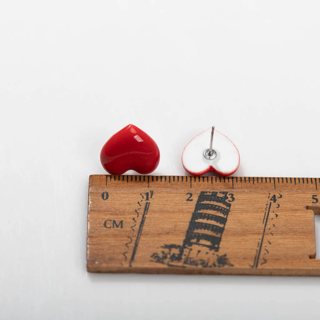 Exquisite ceramic Big love heart shape stud earrings multicolor anti-allergic metal pin fashion earrings #LY117