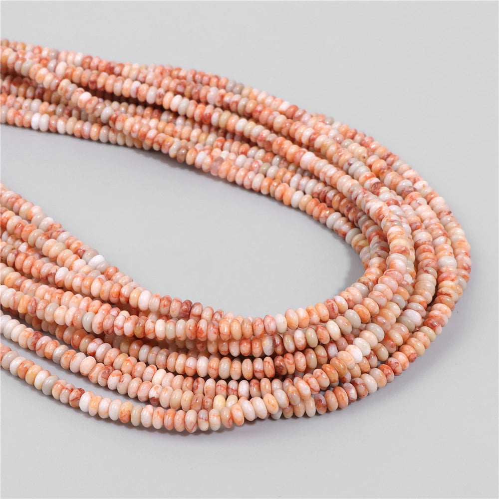 Natural Flat Round Stone Beads Abacus Shape Jaspers Quartzs Gems Beads For DIY Necklace Earrings Jewelry Making Accessori 2*4mm