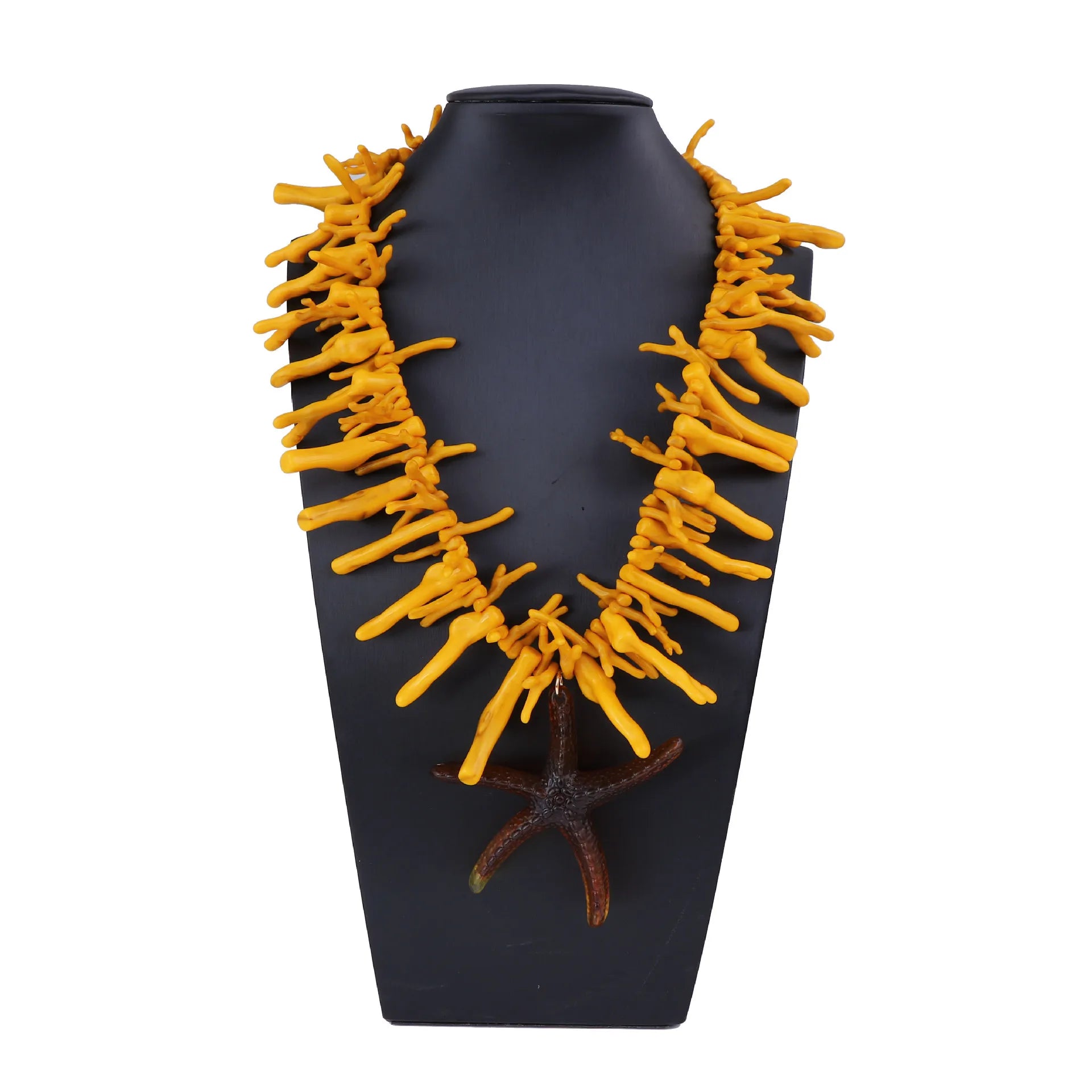 Exaggerated Ocean Inspired Coral Plastic Unique Starfish Pendant Necklace