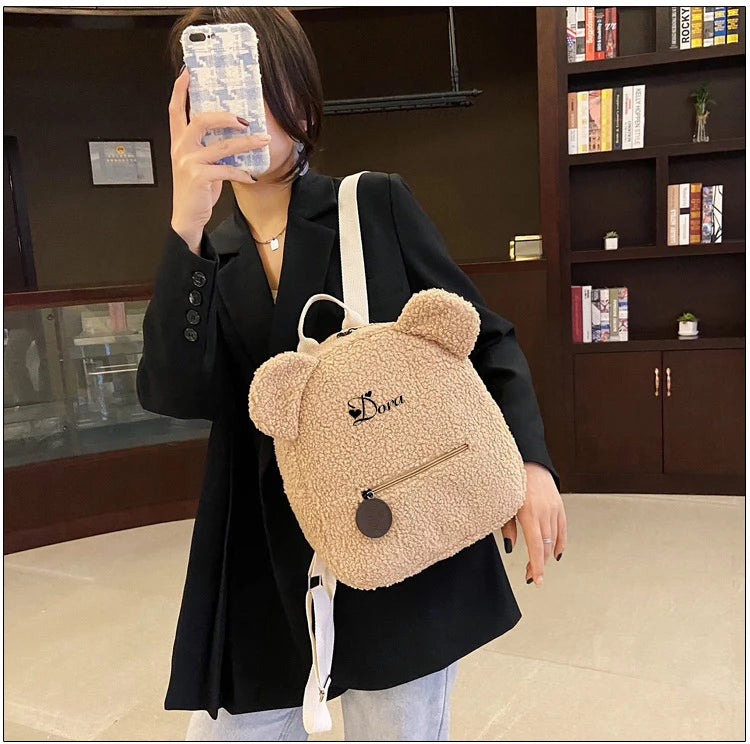 Womens & Girls Cute Bear Plush Backpack - Madeinsea©