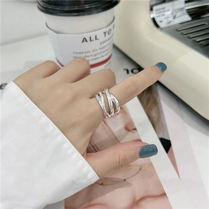 925 Sterling Silver Rings for Women Men Couple Minimalist Handmade Simple Interware Ring Party Jewelry Gift Prevent Allergy