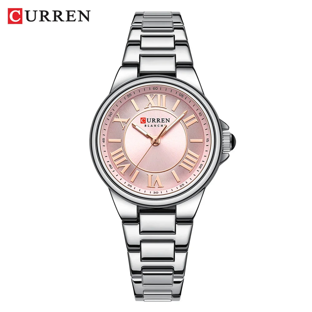 CURREN Romantic Charm Women's Wristwatches Fashion Design Thin Quartz Watch with Luminous Hands Stainless Steel Bracelet - Madeinsea©