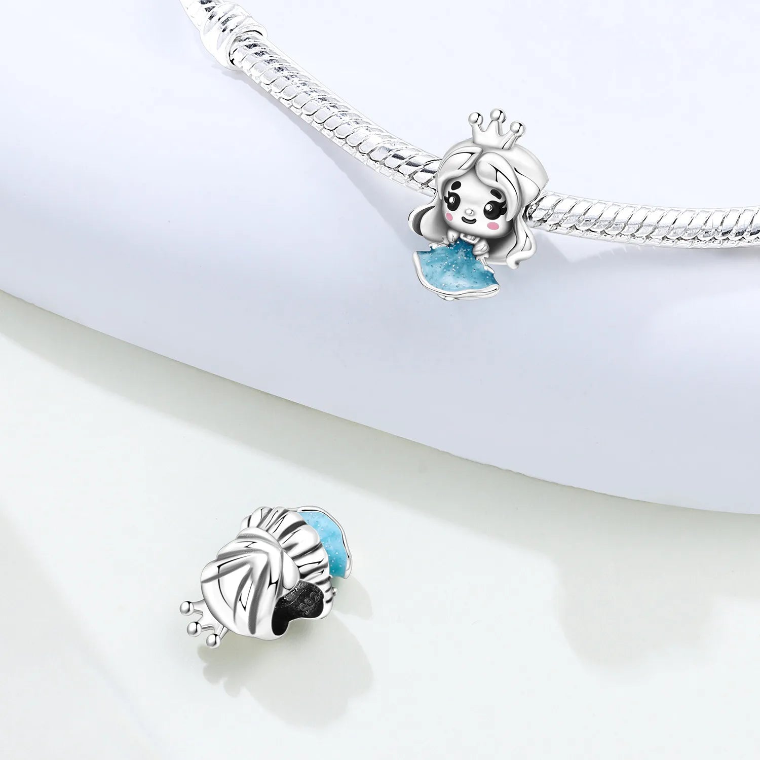 PANPOKI 925 Sterling Silver Princess Cartoon Character Beads Original Pendants Bracelet Charm Jewelry Party DIY Trendy Gifts