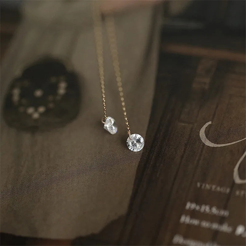 925 Sterling Silber 14 Karat vergoldete Ohrhaken, langes Temperament, vielseitige Quasten-Zirkon-Ohrringe für Frauen, Hochzeitsschmuck