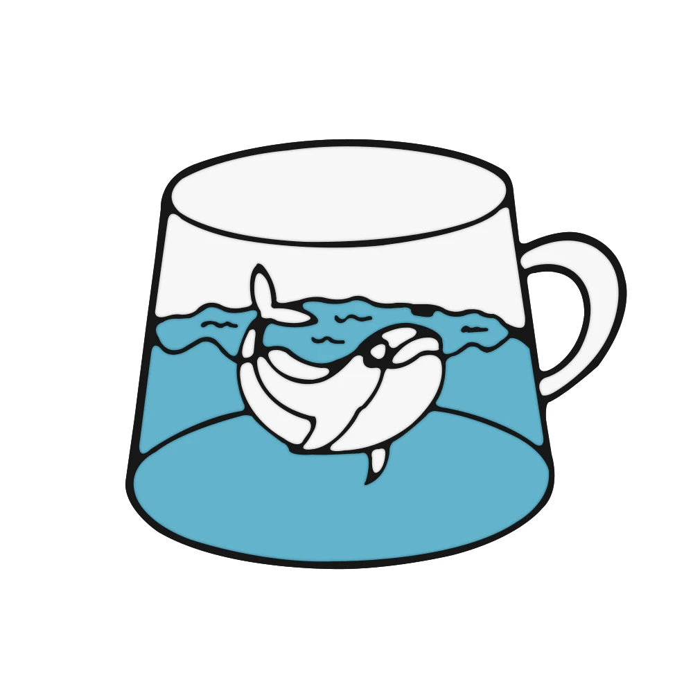 New Blue Marine Life Enamel Pins Cute Whale Dolphin Animal Brooches Women Men Lapel Pin Badges Jewelry Gift for Friend Wholesale