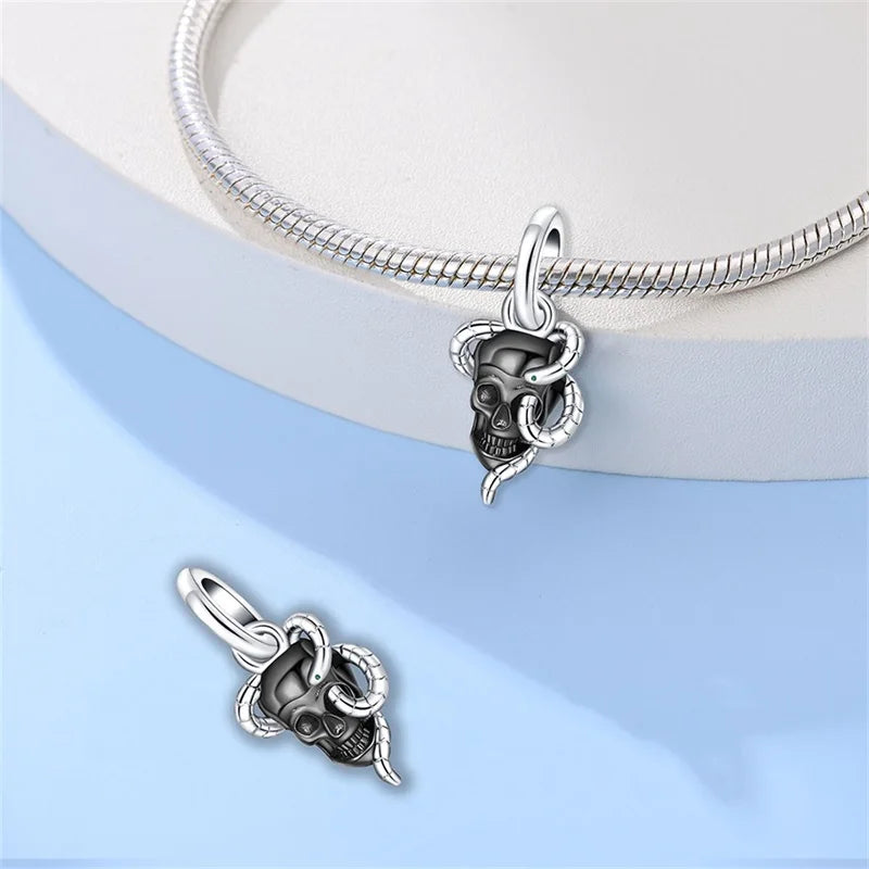 2025 New 925 Silver Rose Romantic Butterfly Skull Charms Beads Fit 3mm Original Bracelet DIY Jewelry Valentine's Day Gift