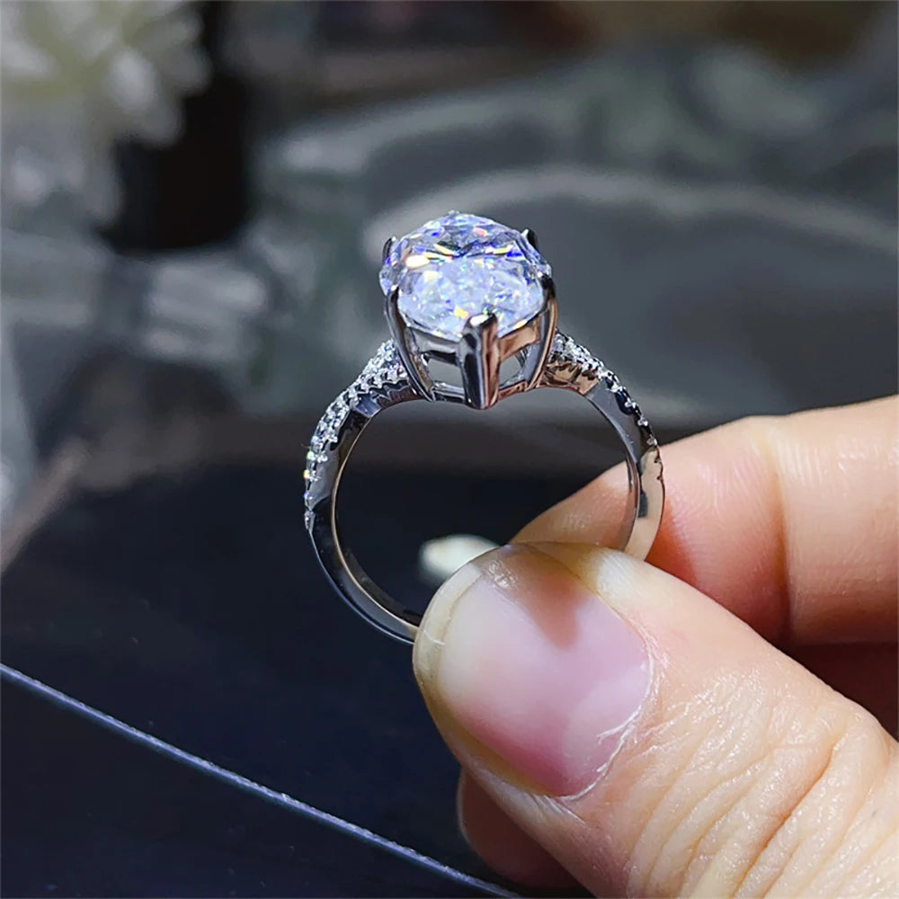 Serenity 10ct Marquise Big Moissanite Rings for Women Men Gift Sparkling Lab Diamond Wedding Rings Solid S925 Plated 18K Jewelry - Madeinsea©