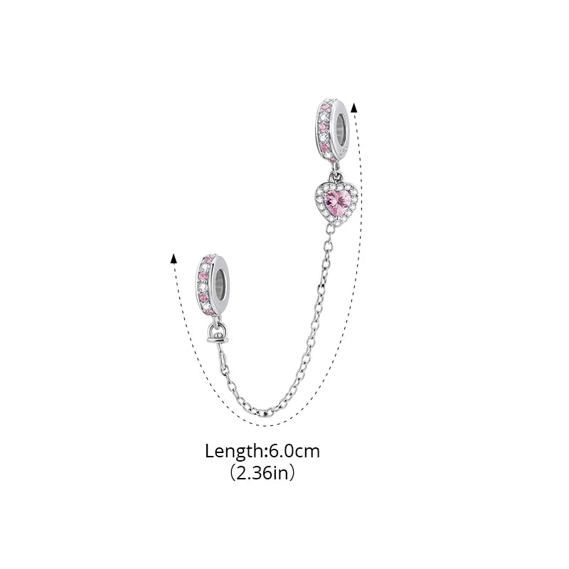 Bamoer 925 Sterling Silber Thanksgiving Truthahn Anhänger mit roten Herzperlen für Damen Armband Accessoires DIY Weihnachtsgeschenk