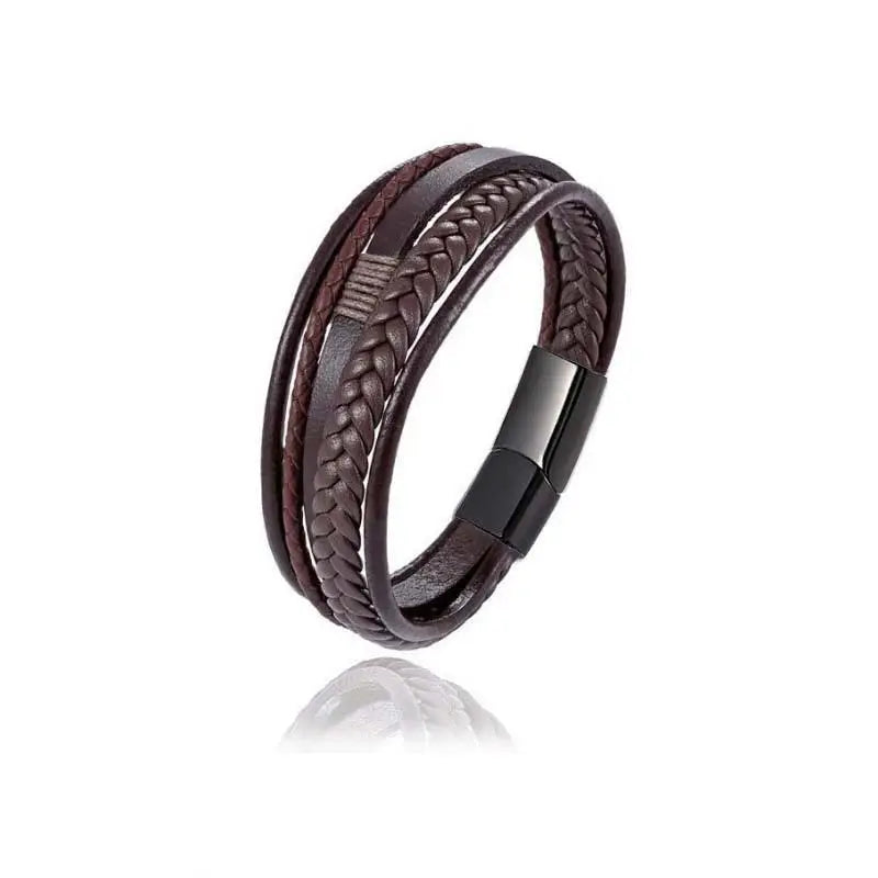 Multi-Layer Men Leather Bracelet Stainless Steel Infinity Symbol Charm Fashion Classic Bracelets for Men Jewelry Gift - Madeinsea©