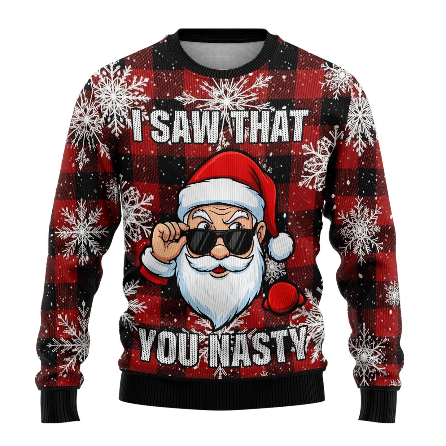 Hilarious Ho Ho Ugly Christmas Sweater Naughty Santa Womens Sweaters Crewneck Sweatshirt Funny Unisex Pullovers Mens Sweater