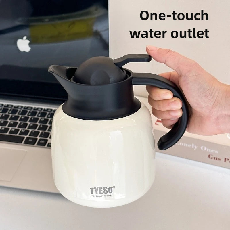 Tyeso Stainless Steel Tea Thermos Heat/Cold Retention Tea-Water Separation Infuser Large Capacity Teapots For Coffee Travel Gift