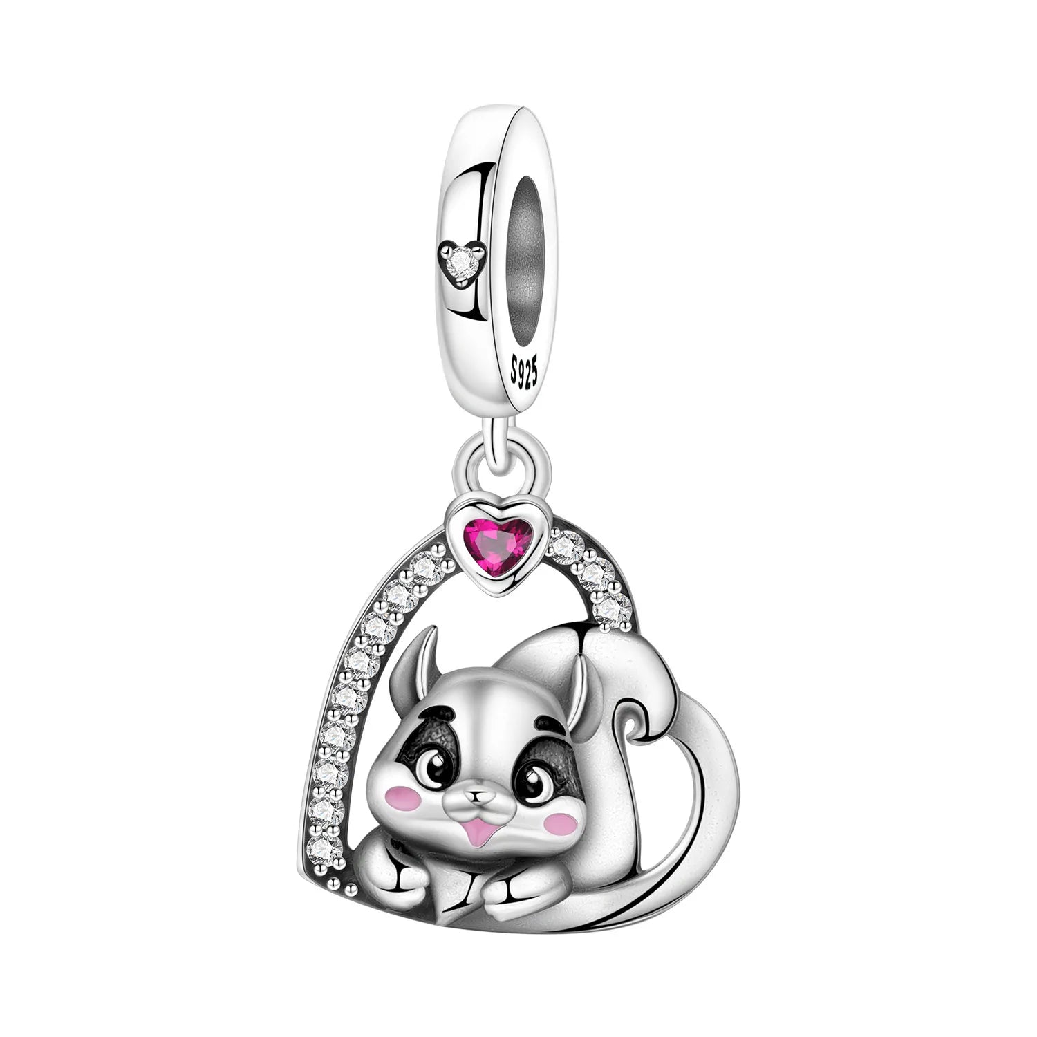 PANPOKI 925 Sterling Silver Cute Panda Animals Beads Original Pendants Bracelet Charm Jewelry Party DIY Trendy Gifts