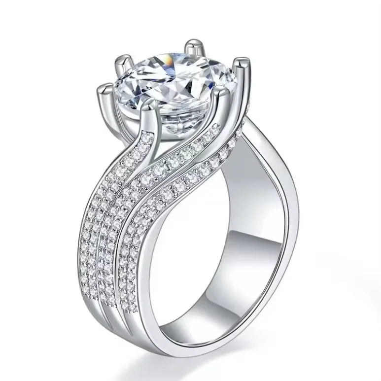 Serenity 1-5ct D Moissanite Rings for Women Wedding Bridal Gift S925 Sterling Silver Sparkling Lab Diamond Eternity Ring Jewelry