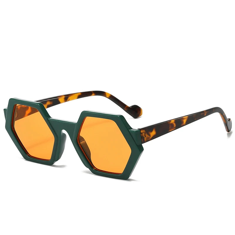 2025 Luxusmarkendesign Sechseck-Sonnenbrille Kleiner Rahmen Unregelmäßige Ins Mode Sonnenbrille Polygon Sonnenschutz für Frauen Männer UV400