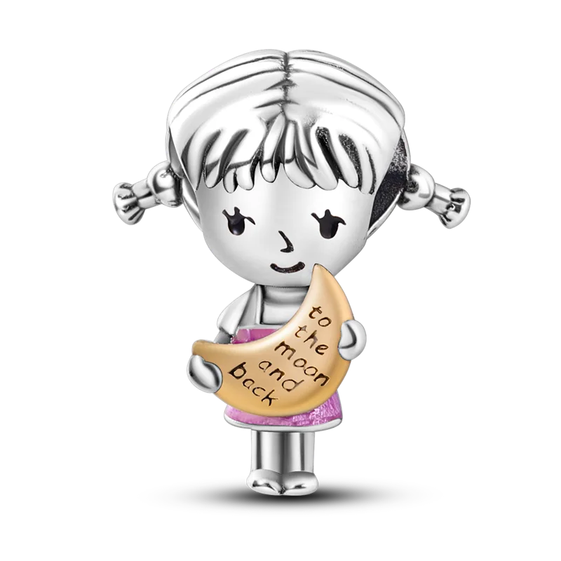 925 Sterling Silver Boy Girl Couple Lovers Beads Marriage Charms Dangle Fit Original  Bracelet Charms Jewelry Women DIY