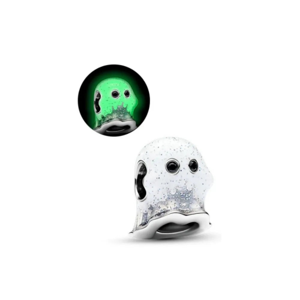 Miniso Gruseliges Skelett-Geister-Serie 925 Sterling Silber Charm Halloween Hut Perle Passend für Damen Original Schmuck Geschenk