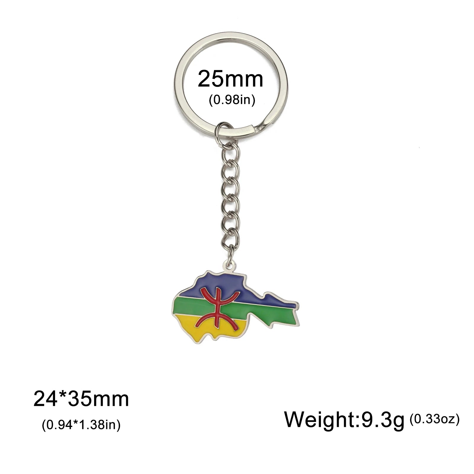 Dreamtimes France Poland Mexico Map Pendant Keychain for Women Men Stainless Steel Key Ring Qatar Ghana Syria Haiti Jewelry
