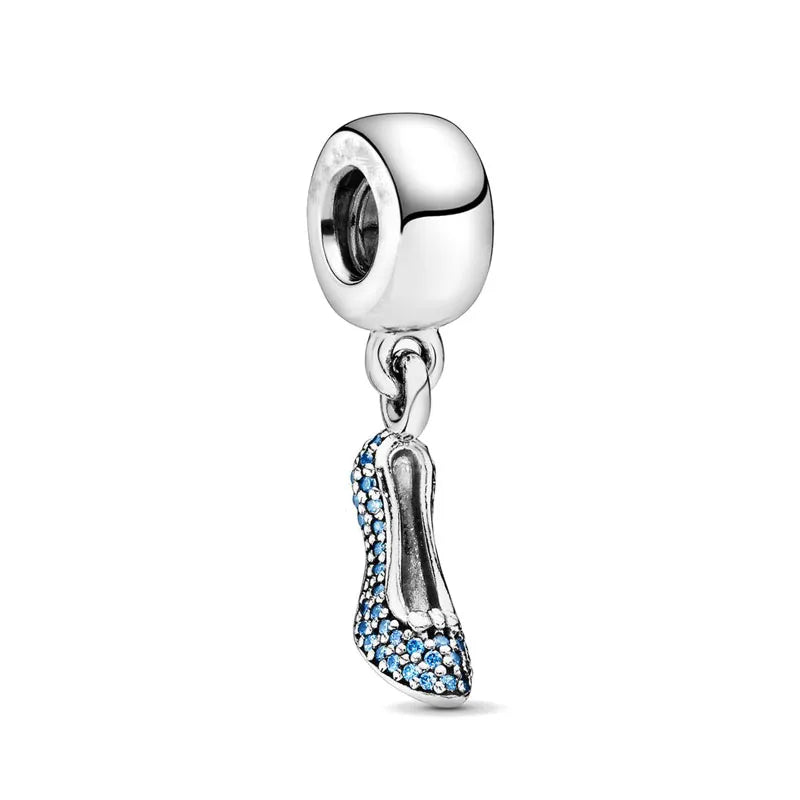 New Original 925 Silver Plated Accessories Fashion Charm Perfume High Heels Bead Fit Pendant Bracelet For Women DIY Jewelry Gift