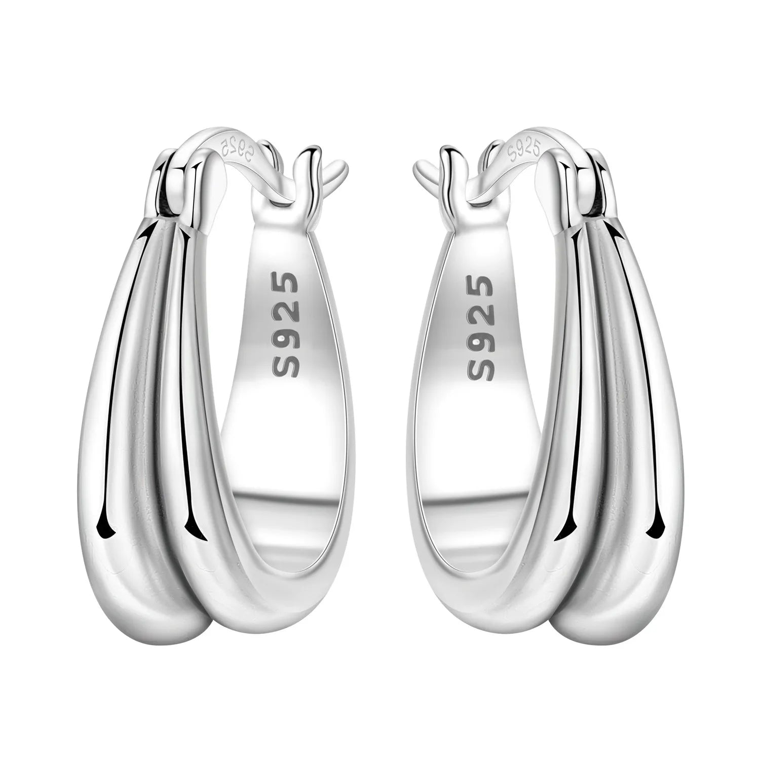 PANPOKI 925 Sterling Silver Vintage Carved Water Droplet Earrings Silver Hoop Earrings For Women Jewelry Original Party Gifts