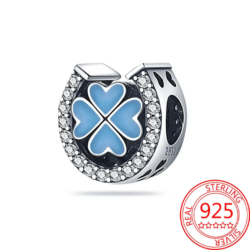 925 Sterling Silver Charm Green Monstera Leaves Charm Fit Bracelet Original Charm Bead for Women Jewelry DIY Making Fine Gift