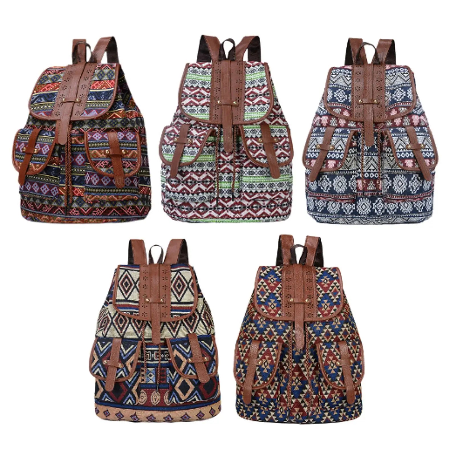 Women Ethnic Pattern Backpack Oxford Cloth Female Casual Fashion Travel Daypack Rucksack for Dating Street Daily Shopping Gift