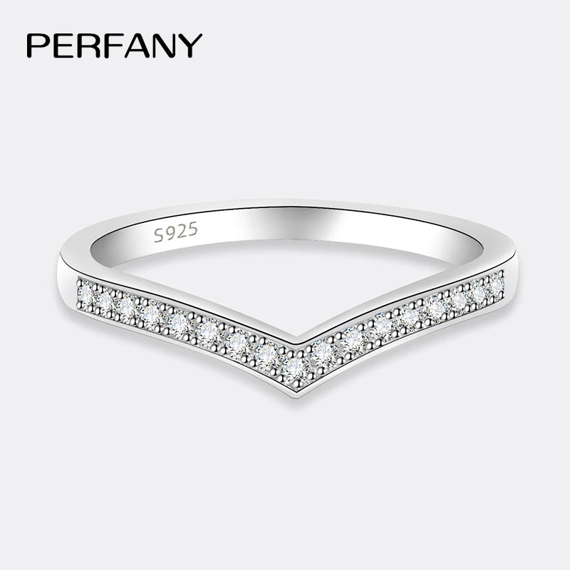PERMANY All Moissanite Ring for Women S925 Pure Silver Laboratory Certified Diamond Geometric Ring Minimalist Party Jewelry