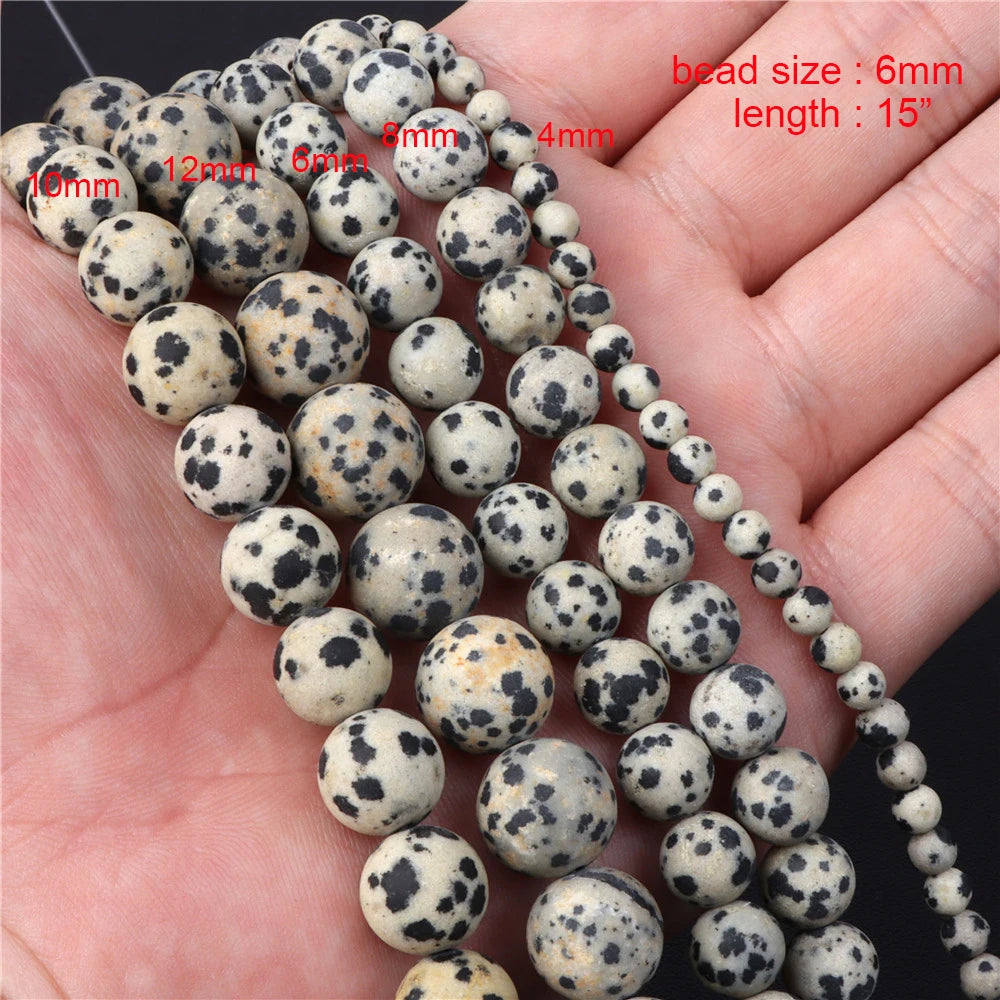 New Arrival Dalmation Jaspers Stone Bead Natural Spotted Stone Various Shape Loose Spacer Beads DIY Handmade Jewelry Accessories