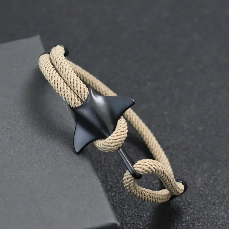 Noter Men Manta Bracelet Adjustable Marine Animal Protection Rope Braclet Beach Surf Braslet Lucky Red Thread Brazalete Pulseira
