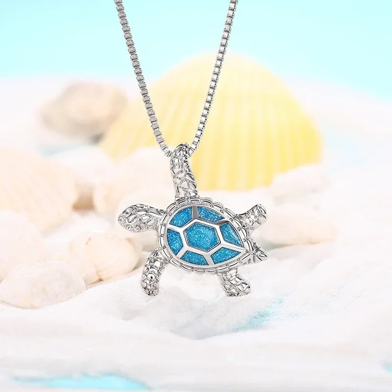 2025 New High End European and American Turtle Jewelry Handmade Enamel Cute Drip Oil Necklace Personalized Popular Pendant