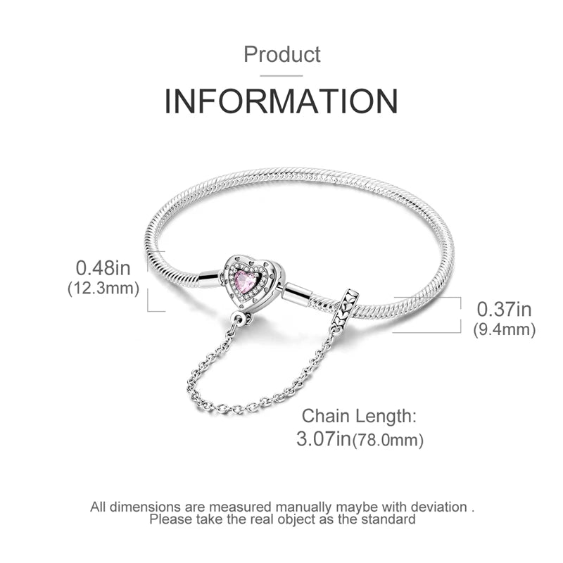 New Original 925 Sterling Silver Bracelet Heart Butterfly Bracelet For Women Fit Original Bracelet Charms Beads Jewelry DIY Gift
