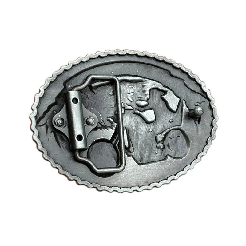Motorcycle rider Wolf head belt buckle Western style