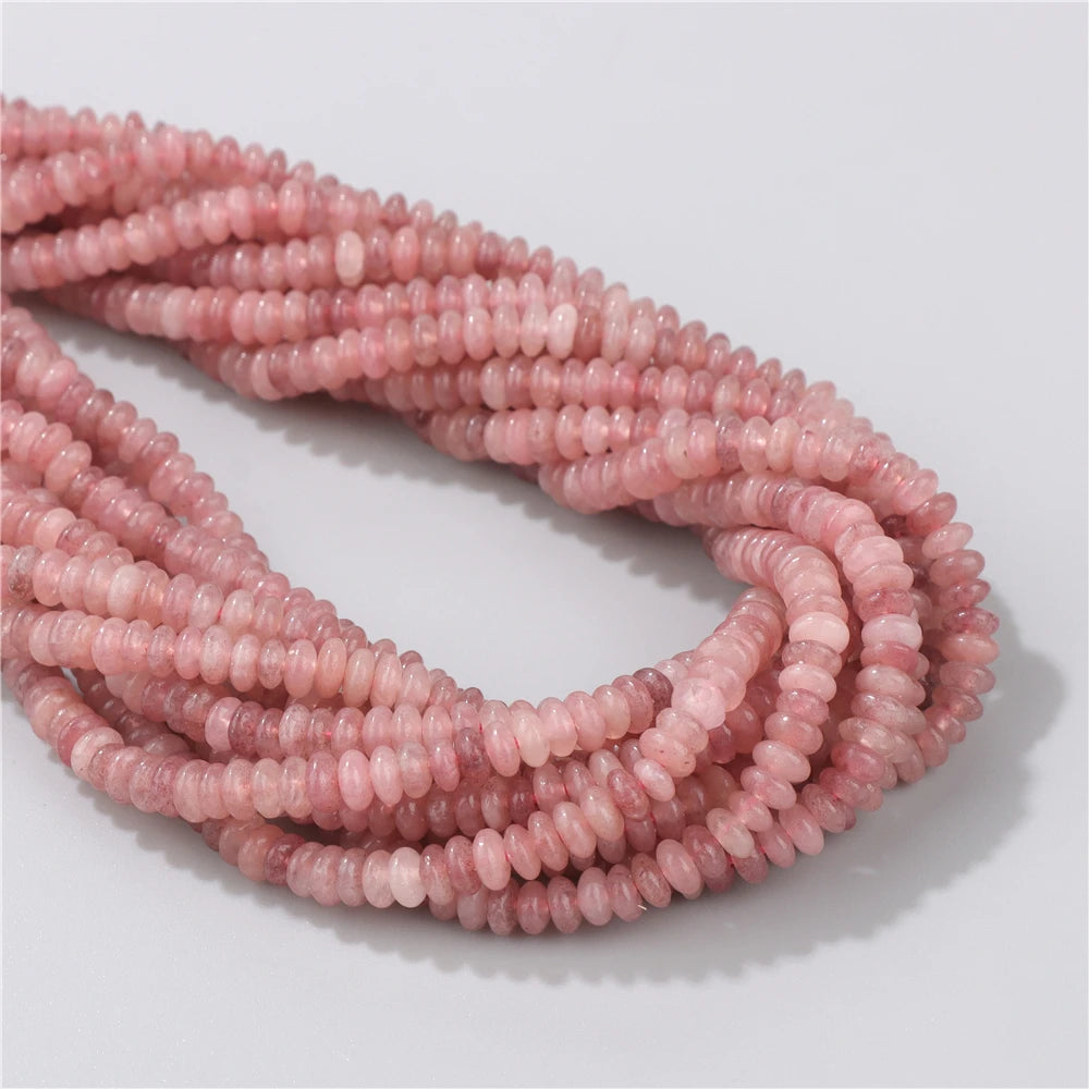 Natural Flat Round Stone Beads Abacus Shape Jaspers Quartzs Gems Beads For DIY Necklace Earrings Jewelry Making Accessori 2*4mm