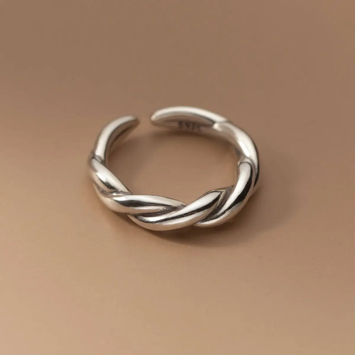 925 Sterling Silber Geometrische Einzigartige Interware Ringe für Frauen Böhmische Einstellbare Offene Vintage Ring Für Party Geburtstag Geschenk